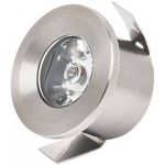 BES LED Led Veranda Spot Verlichting - Mony - Inbouw Rond 1w - Natuurlijk 4200k - Mat Chroom Aluminium - Ø33mm - Wit