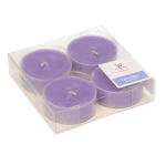 Trend Candles 4x Maxi Geurtheelichtjes Lavendel/ 9 Branduren - Geurkaarsen Lavendelgeur - Grote Waxinelichtjes - Paars