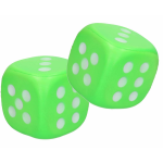 2x Grote Foam Dobbelsteen/dobbelstenen 12 Cm - Dobbelspellen - Spelletjes Met Dobbelstenen - Groen