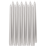 Trend Candles 24x Zilveren Dinerkaarsen 25 Cm 8 Branduren - Geurloze Kaarsen - Tafelkaarsen/kandelaarkaarsen - Silver