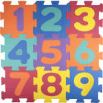 Let's Play Puzzelmat - 18 Stukken - Met Gekleurde Cijfers - 96 X 96 Cm - Foam - Rood