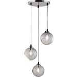 BES LED Led Hanglamp - Trion Klino - E27 Fitting - 3-lichts - Rond - Mat Chroom Rookkleur - Aluminium