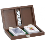 Cadeauverpakking Speelkaarten Set Met 5 Dobbelstenen - Kaartspellen In Houten Kistje