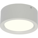 BES LED Led Downlight - Opbouw Rond Hoog 15w - Natuurlijk 4200k - Mat Aluminium - Ø180mm - Wit