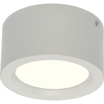 BES LED Led Downlight - Opbouw Rond Hoog 10w - Natuurlijk 4200k - Mat Aluminium - Ø140mm - Wit