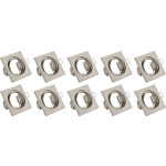 BES LED Spot Armatuur 10 Pack - Trion - Gu10 Fitting - Inbouw Vierkant - Mat Nikkel Aluminium - Kantelbaar 80mm