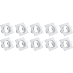 BES LED Spot Armatuur 10 Pack - Trion - Gu10 Fitting - Inbouw Vierkant - Mat Aluminium - Kantelbaar 80mm - Wit