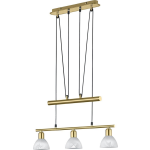 BES LED Led Hanglamp - Hangverlichting - Trion Levino - E14 Fitting - Warm Wit 3000k - 3-lichts - Rechthoek - Mat- - Goud