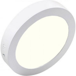 BES LED Led Downlight - Opbouw Rond 18w - Natuurlijk 4200k - Mat Aluminium - Ø225mm - Wit