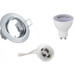 BES LED Led Spot Set - Trion - Gu10 Fitting - Dimbaar - Inbouw Rond - Glans Chroom - 6w - Helder/koud 6400k - Kantelbaar - Wit