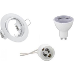 BES LED Led Spot Set - Trion - Gu10 Fitting - Dimbaar - Inbouw Rond - Mat - 6w - Warm 3000k - Kantelbaar Ø83mm - Wit