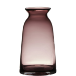 Bellatio Design Transparante Home-basics Vaas/vazen Van Glas 23.5 X 12.5 Cm - Bloemen/takken/boeketten Vaas Voor Binnen Gebruik - Paars