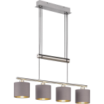 BES LED Led Hanglamp - Trion Gorino - E14 Fitting - 4-lichts - Rechthoek - Mat - Aluminium - Bruin