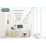 Feel Furniture - Luxe Design Bureaustoel Van 100% Rundleer - Lage Rugleuning - Crème