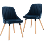 Vidaxl Eetkamerstoelen 2 St Fluweel - Blauw