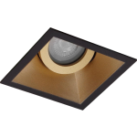 BES LED Spot Armatuur Gu10 - Pragmi Zano Pro - Inbouw Vierkant - Mat/goud - Aluminium - Kantelbaar - 93mm - Zwart