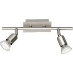 BES LED Led Plafondspot - Trion Nimo - Gu10 Fitting - 6w - Warm 3000k - 2-lichts - Rechthoek - Mat Nikkel - Aluminium - Wit