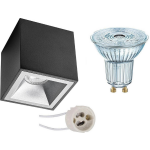 Osram - Opbouwspot Set - Parathom Par16 940 36d - Pragmi Cliron Pro - Gu10 Fitting - Dimbaar - Opbouw Vierkant - Mat - Zwart