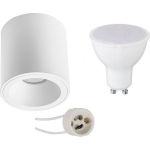 BES LED Opbouwspot Set - Pragmi Cliron Pro - Gu10 Fitting - Dimbaar - Opbouw Rond - Mat - 6w - Warm 3000k - Verdiept - - Wit