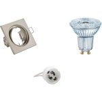 Osram - Led Spot Set - Parathom Par16 940 36d - Gu10 Fitting - Dimbaar - Inbouw Vierkant - Mat Nikkel - 3.7w -