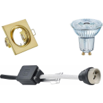 Osram - Led Spot Set - Parathom Par16 930 36d - Gu10 Fitting - Dimbaar - Inbouw Vierkant - Mat Goud - 3.7w - Warm - Wit