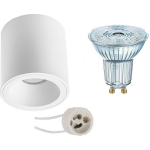 Osram - Opbouwspot Set - Parathom Par16 930 36d - Pragmi Cliron Pro - Gu10 Fitting - Dimbaar - Opbouw Rond - Mat - - Wit