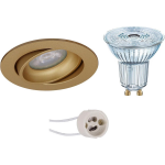 Osram - Led Spot Set - Parathom Par16 930 36d - Pragmi Delton Pro - Gu10 Fitting - Dimbaar - Inbouw Rond - Mat - - Goud