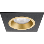 BES LED Spot Armatuur Gu10 - Pragmi Rodos Pro - Inbouw Vierkant - Mat/goud - Aluminium - 93mm - Zwart