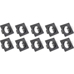 BES LED Spot Armatuur 10 Pack - Trion - Gu10 Fitting - Inbouw Vierkant - Mat Aluminium - Kantelbaar 80mm - Zwart