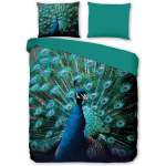 Pure Peacock 1-persoons (140 x 200/220 cm + 1 kussensloop) Dekbedovertrek - Blauw