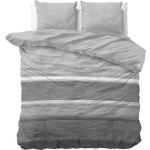 Sleeptime Stone Stripe Flanel 2-persoons (200 x 200/220 cm + 2 kussenslopen) Dekbedovertrek - Grijs