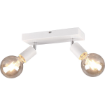 BES LED Led Plafondspot - Trion Zuncka - E27 Fitting - 2-lichts - Rechthoek - Mat - Aluminium - Wit