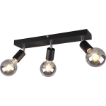 BES LED Led Plafondspot - Trion Zuncka - E27 Fitting - 3-lichts - Rechthoek - Mat - Aluminium - Zwart