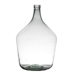 Bellatio Design Transparante Luxe Grote Stijlvolle Flessen Vaas/vazen Van Glas 50 X 34 Cm - Bloemen/takken Vaas Voor Binnen Gebruik