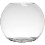 Bellatio Design Transparante Ronde Bol Vissenkom Vaas/vazen Van Glas 28 X 34 Cm - Bloemen/boeketten Vaas Voor Binnen Gebruik