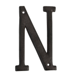 Clayre & Eef Ijzeren Letter N 6y0840-n 13 Cm - Ijzer Decoratie - Bruin