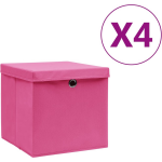 Vidaxl Opbergboxen Met Deksels 4 St 28x28x28 Cm - Rosa