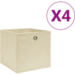 Vidaxl Opbergboxen 4 St 28x28x28 Cm Nonwoven Stof Crème