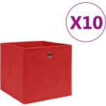 Vidaxl Opbergboxen 10 St 28x28x28 Cm Nonwoven Stof - Rojo