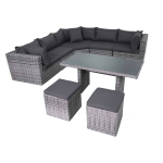 Fonteyn Lounge-dining Set Salou Xl Halfmoon Dark Grey - Grijs