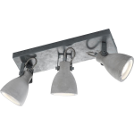 BES LED Led Plafondspot - Trion Conry - Gu10 Fitting - 3-lichts - Rechthoek - Mat Beton Look - Aluminium - Grijs