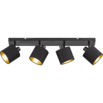 BES LED Led Plafondspot - Trion Torry - E14 Fitting - 4-lichts - Rechthoek - Mat - Aluminium - Zwart