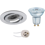 Osram - Led Spot Set - Parathom Par16 930 36d - Pragmi Aerony Pro - Gu10 Fitting - Dimbaar - Inbouw Rond - Mat Zilver - - Silver