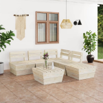 Vidaxl 6-delige Loungeset Pallet Geïmpregneerd Vurenhout - Beige