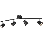 BES LED Led Plafondspot - Trion Toluno - 12w - Warm Wit 3000k - 4-lichts - Rechthoek - Mat - Kunststof - Zwart