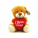 Pluche I Love Youe Beer Knuffel - 14 Cm - Beren Wilde Dieren Knuffels - Valentijnsdag/moederdag/vaderdag Cadeau - Bruin