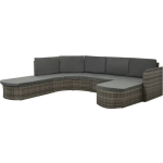 Vidaxl 4-delige Loungeset Met Kussens Poly Rattan - Grijs