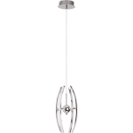 BES LED Led Hanglamp - Hangverlichting - Optra - 12w - Natuurlijk 4000k - 1-lichts - Mat Chroom - Aluminium - Wit