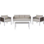 Beliani Borello Loungeset Aluminium 70 X 159 Cm - Blanco