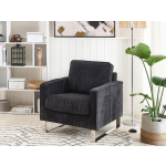 Beliani Vind Fauteuil Corduroy 82 X 76 Cm - Negro